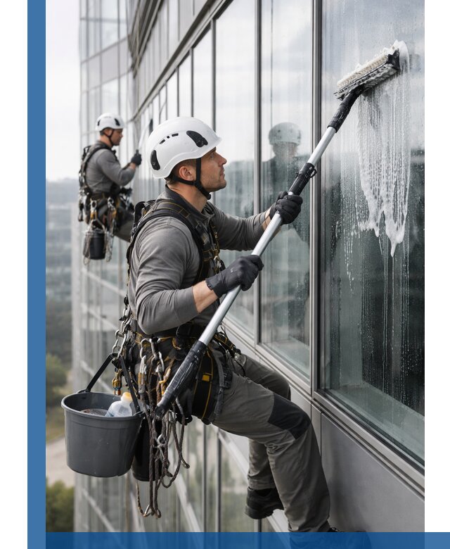 Высотная мойка сплошного остекления с выездом в Железногорске