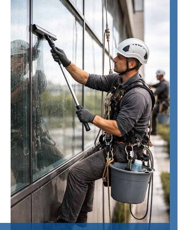 Мойка стеклянных фасадов в Железногорске от 207 р. | ВЫСОТНИК-Жлр