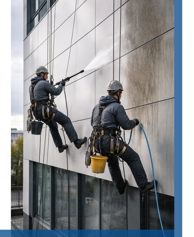 Мойка фасада из композита в Железногорске по цене от 310 р. | ВЫСОТНИК-Жлр