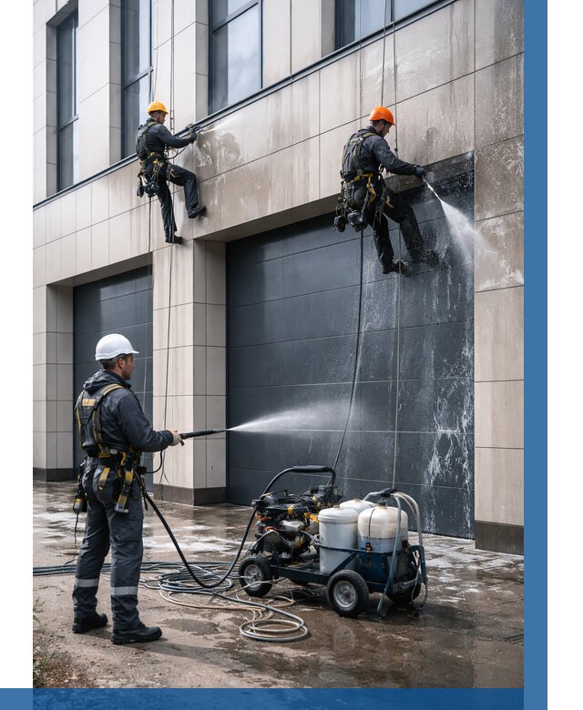 Послестроительная мойка фасада в Железногорске от 310 р. | ВЫСОТНИК-Жлр