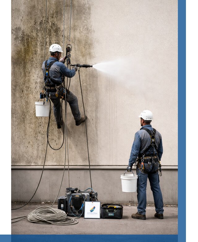 Очистка фасада от плесени в Железногорске от 310 р. | ВЫСОТНИК-Жлр