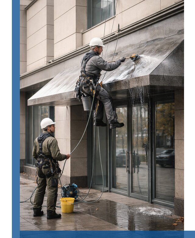 Профессиональная мойка козырьков и навесов в Железногорске