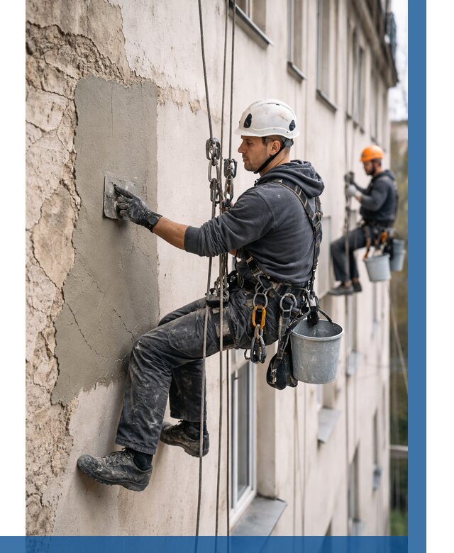 Восстановление штукатурки фасада в Железногорске от 1240 р. | ВЫСОТНИК-Жлр