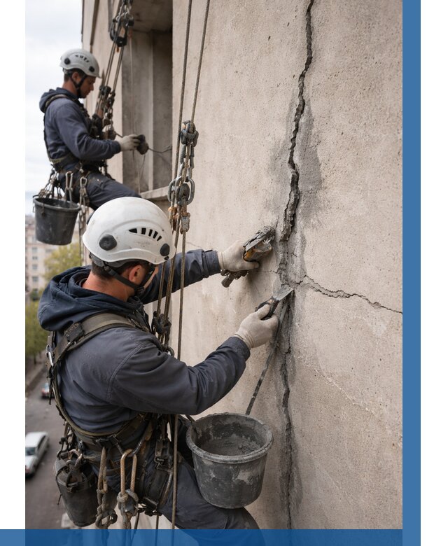 Заделка трещин на фасаде в Железногорске от 930 р. | ВЫСОТНИК-Жлр