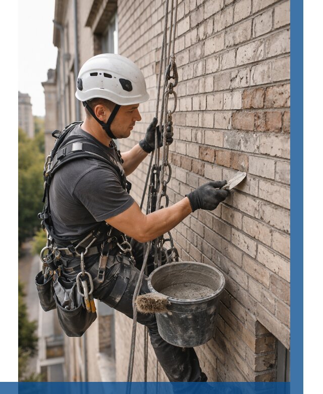 Ремонт кирпичной кладки фасада в Железногорске от 1861 р. | ВЫСОТНИК-Жлр