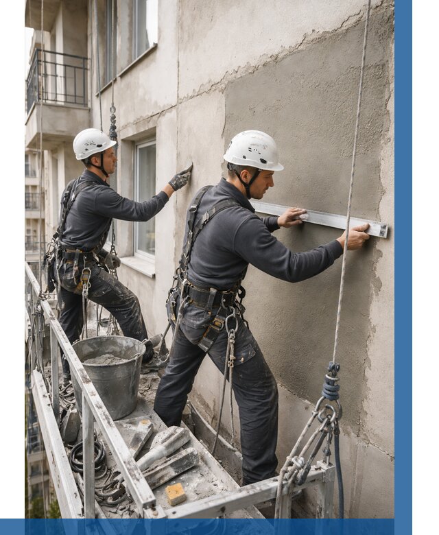 Штукатурка фасада на высоте в Железногорске от 930 р. | ВЫСОТНИК-Жлр