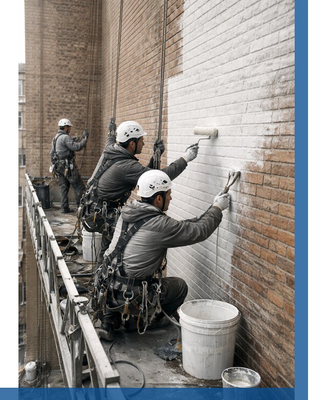 Покраска кирпичного фасада в Железногорске от 362 р. | ВЫСОТНИК-Жлр