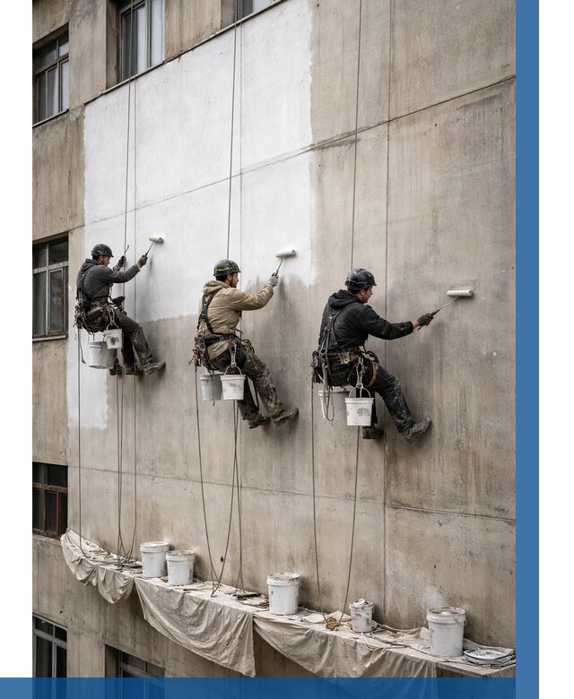 Покраска бетонного фасада в Железногорске от 362 р за м2 | ВЫСОТНИК-Жлр