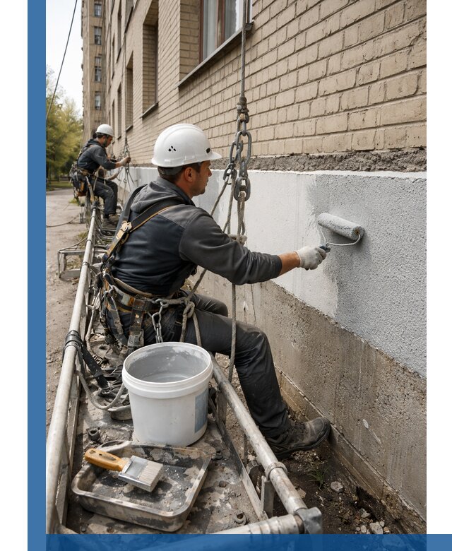 Окраска цоколя здания в Железногорске профессионально и надежно