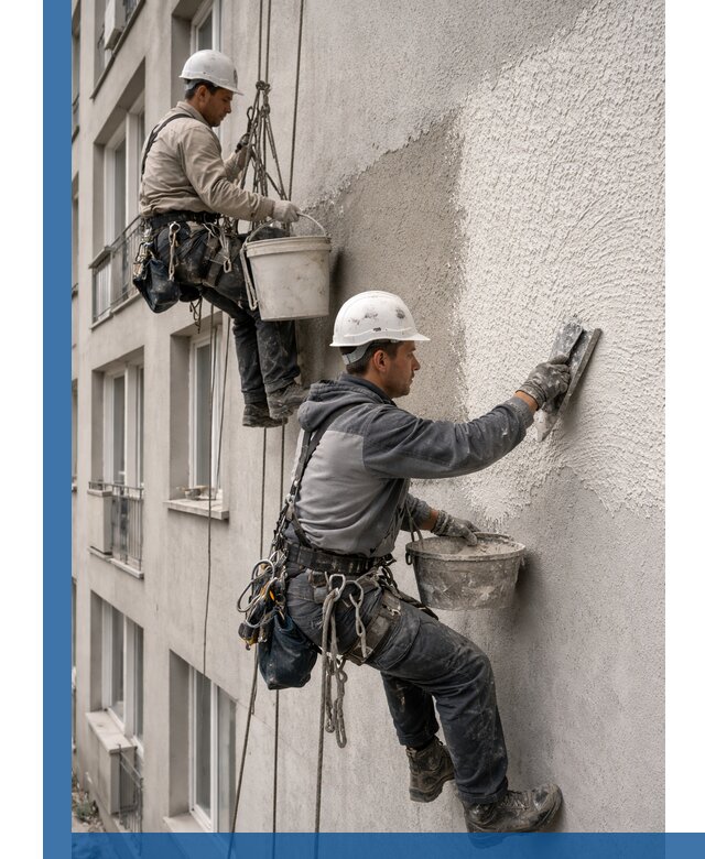 Нанесение декоративной штукатурки короед на фасад в Железногорске