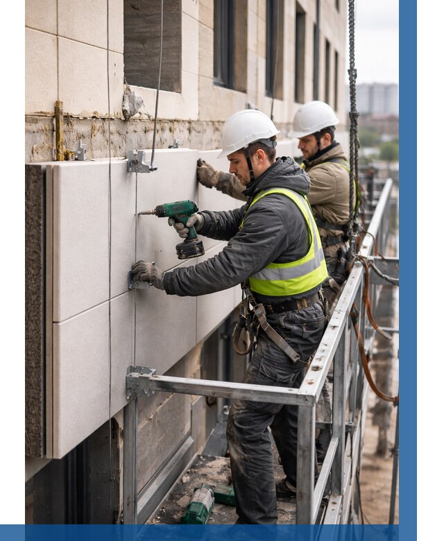 Монтаж фасадных термопанелей в Железногорске от 1551 р. | ВЫСОТНИК-Жлр