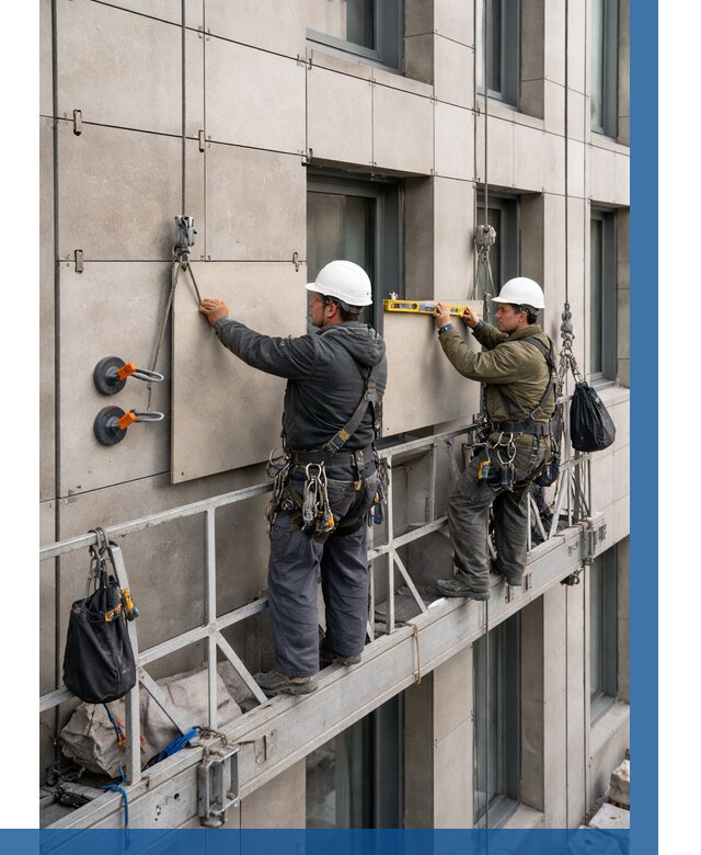 Монтаж керамогранита на фасад в Железногорске от 2584 р. | ВЫСОТНИК-Жлр