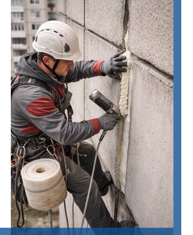 Утепление межпанельных швов в Железногорске от 724 р. | ВЫСОТНИК-Жлр