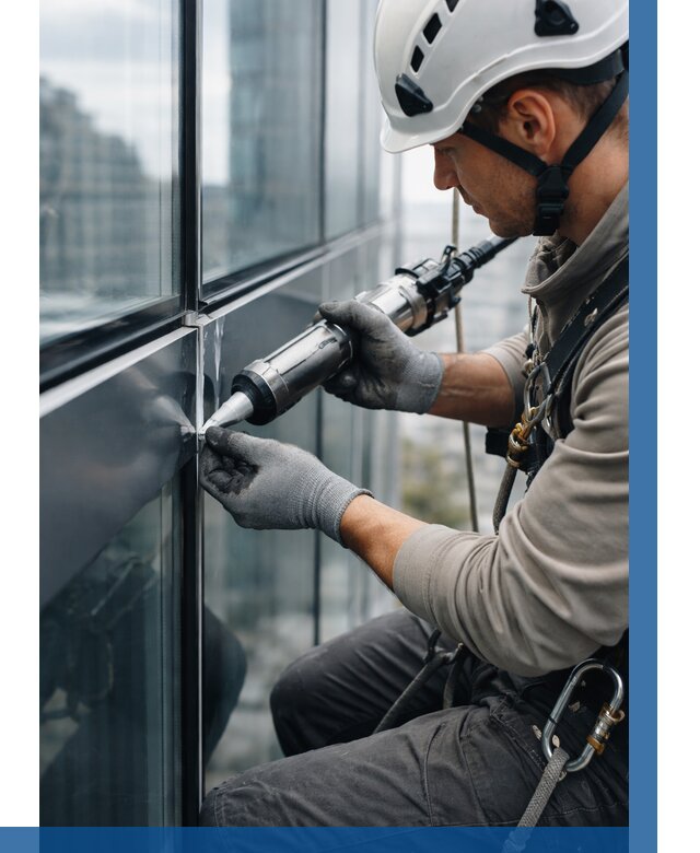 Герметизация стыков витража в Железногорске от 1240 р. | ВЫСОТНИК-Жлр