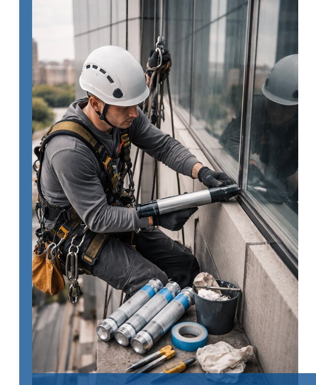 Герметизация стыков витража в Железногорске для герметичных фасадов