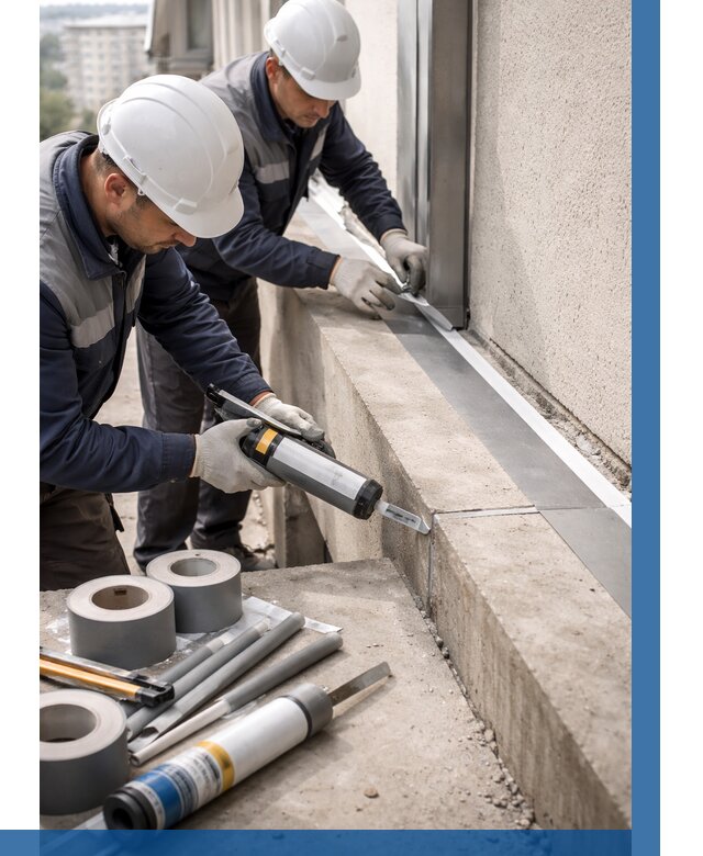 Герметизация примыкания балкона в Железногорске от 4652 р. | ВЫСОТНИК-Жлр