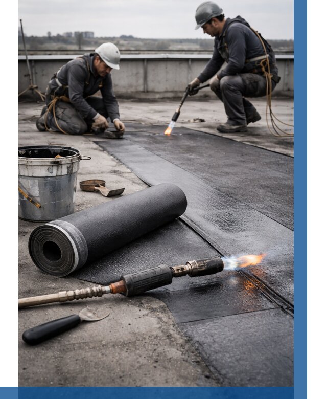 Ремонт рулонной кровли в Железногорске от 672 р. | ВЫСОТНИК-Жлр