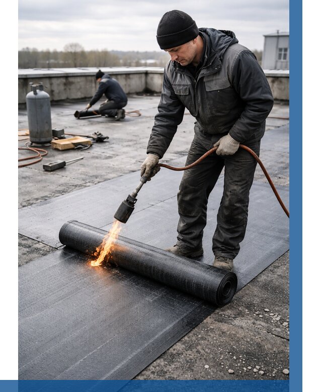 Ремонт наплавляемой кровли в Железногорске от 724 р. | ВЫСОТНИК-Жлр