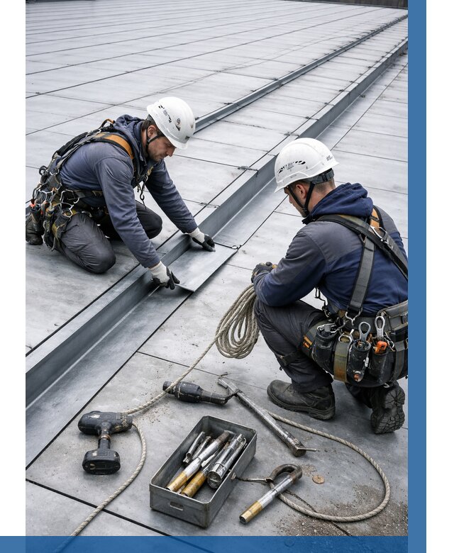 Ремонт фальцевой кровли в Железногорске от 724 р. | ВЫСОТНИК-Жлр