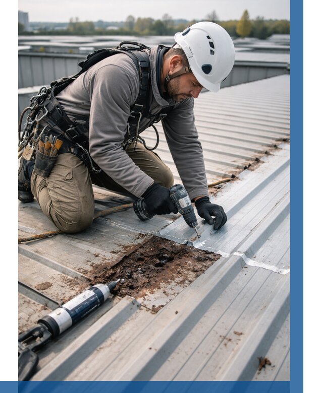 Ремонт профнастила на кровле в Железногорске от 724 р. | ВЫСОТНИК-Жлр