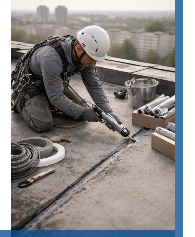 Герметизация швов кровли в Железногорске от 465 р./м2 | ВЫСОТНИК-Жлр