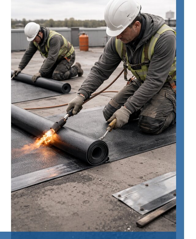 Монтаж наплавляемой кровли в Железногорске от 879 р. — ВЫСОТНИК-Жлр