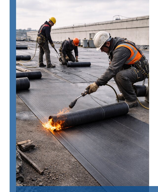 Монтаж наплавляемой кровли в Железногорске профессионально