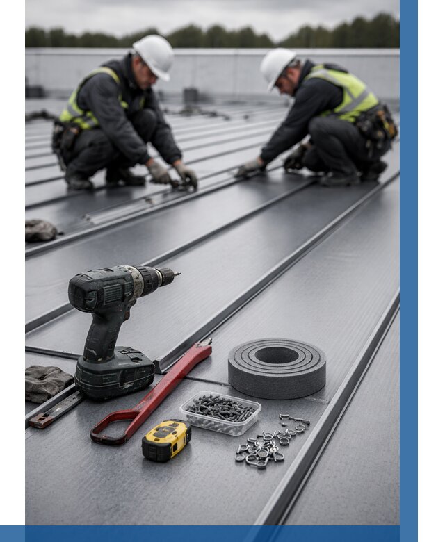 Монтаж фальцевой кровли в Железногорске от 1861 р. | ВЫСОТНИК-Жлр