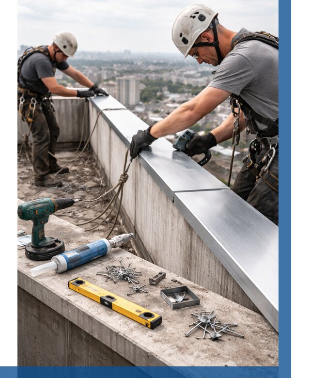 Монтаж парапетных крышек в Железногорске от 827 р. | ВЫСОТНИК-Жлр