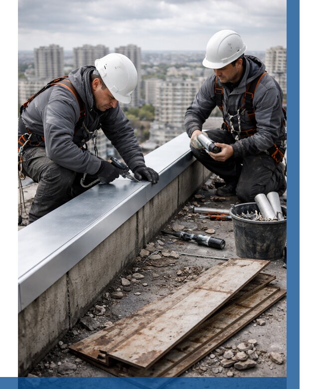 Замена парапетных крышек под ключ в Железногорске от 1240 р. | ВЫСОТНИК-Жлр