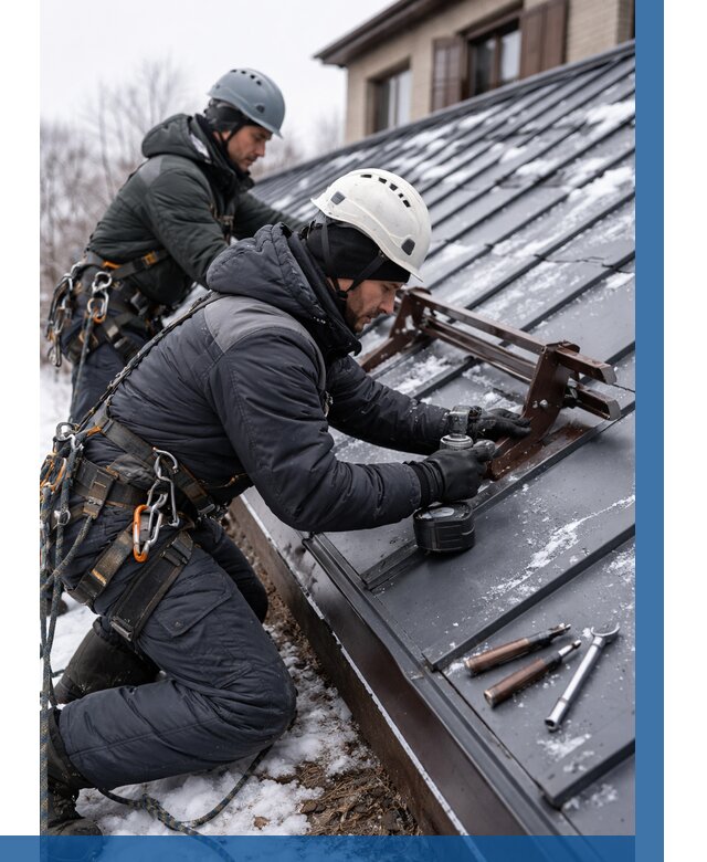 Монтаж снегозадержателей в Железногорске от 465 р. | ВЫСОТНИК-Жлр