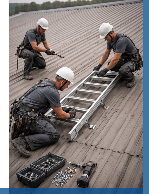 Монтаж кровельной лестницы в Железногорске от 4652 р. | ВЫСОТНИК-Жлр