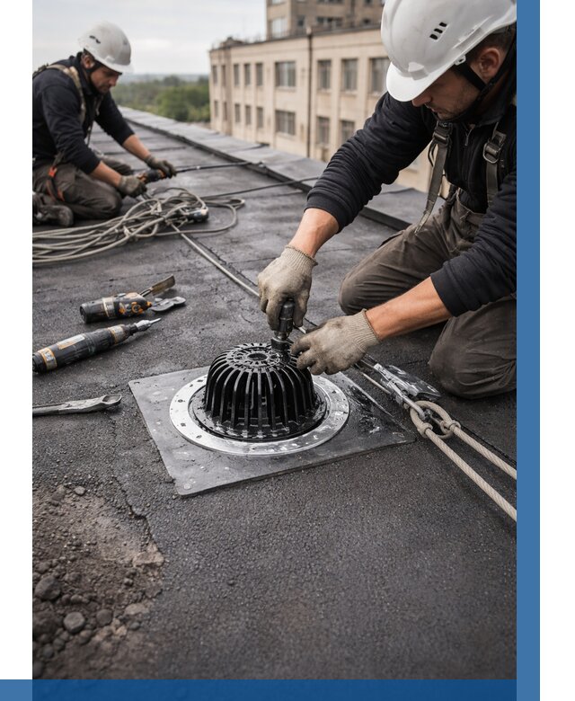 Установка водосточных воронок в Железногорске цена от 3618 р. | ВЫСОТНИК-Жлр