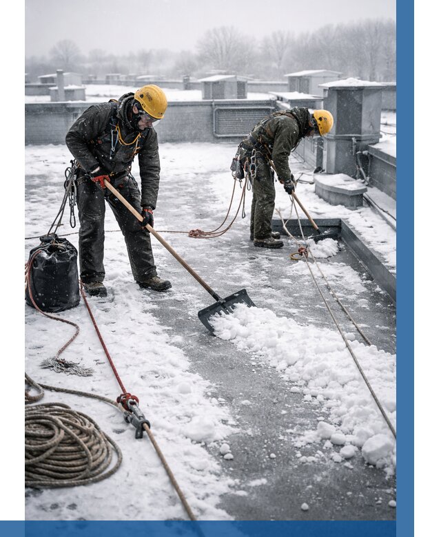 Очистка крыши от снега в Железногорске от 7753 р. | ВЫСОТНИК-Жлр