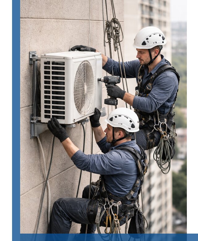 Монтаж внешнего блока кондиционера в Железногорске установка и крепление