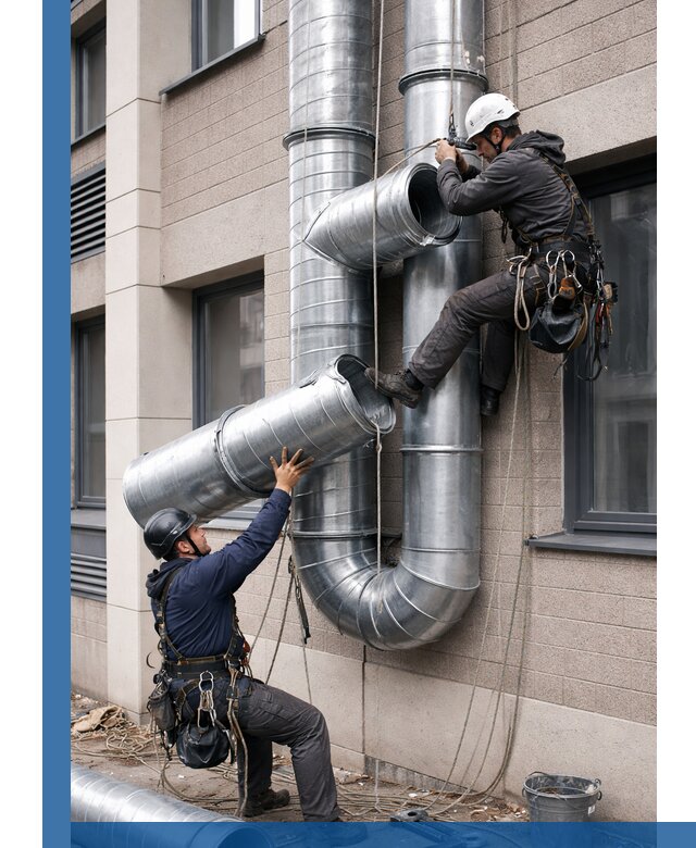 Монтаж фасадных воздуховодов в Железногорске с герметизацией и крепежом