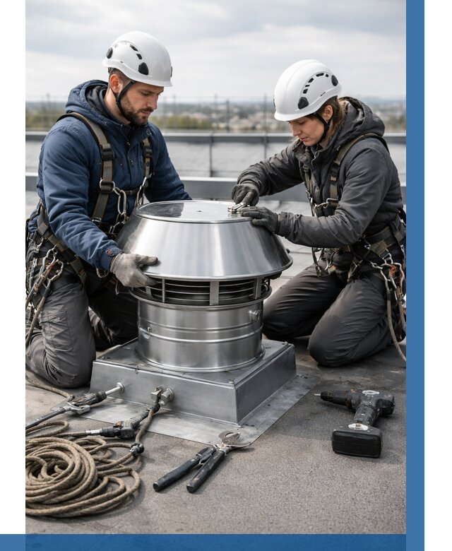 Установка дефлекторов на кровле в Железногорске от 4652 р. | ВЫСОТНИК-Жлр