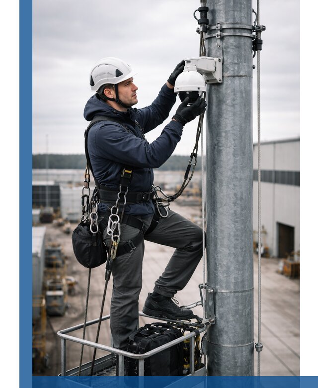 Профессиональная установка видеокамер на мачте в Железногорске