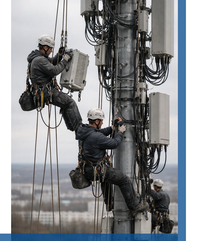 Монтаж оборудования связи на мачте в Железногорске от 7753 р. | ВЫСОТНИК-Жлр