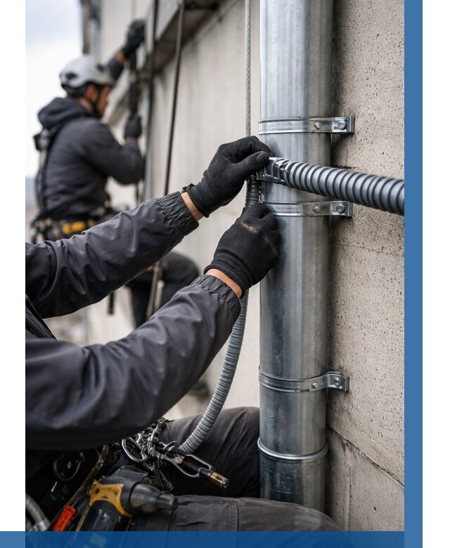 Монтаж гофры для кабеля в Железногорске от 310 р. | ВЫСОТНИК-Жлр