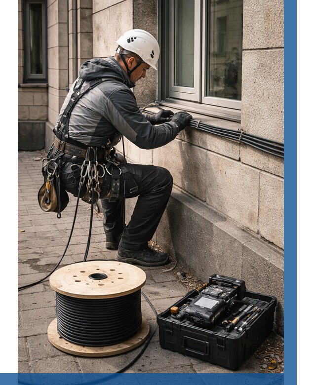 Прокладка оптоволоконного кабеля в Железногорске от 827 р. | ВЫСОТНИК-Жлр