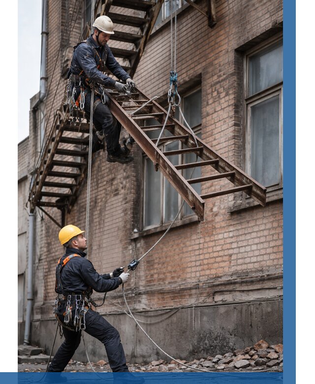 Демонтаж пожарной лестницы в Железногорске от 12404 р. | ВЫСОТНИК-Жлр