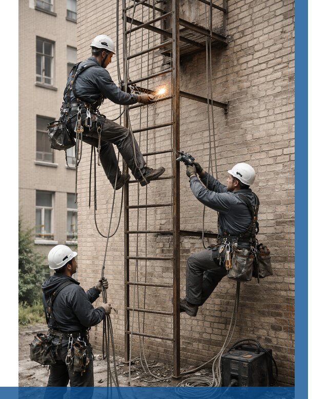 Ремонт пожарной лестницы в Железногорске от 7753 р. | ВЫСОТНИК-Жлр