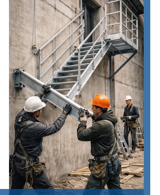 Монтаж металлических лестниц в Железногорске от 15506 р. | ВЫСОТНИК-Жлр