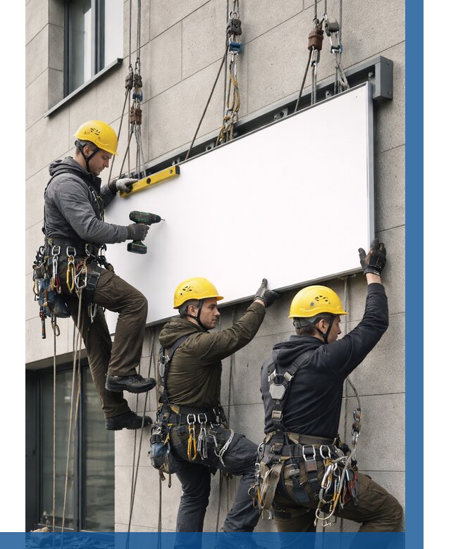 Монтаж рекламной вывески в Железногорске от 8270 р. | ВЫСОТНИК-Жлр