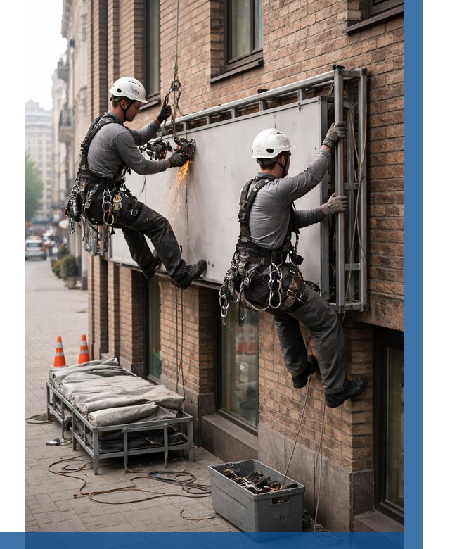 Демонтаж рекламной вывески в Железногорске от 6719 р. | ВЫСОТНИК-Жлр