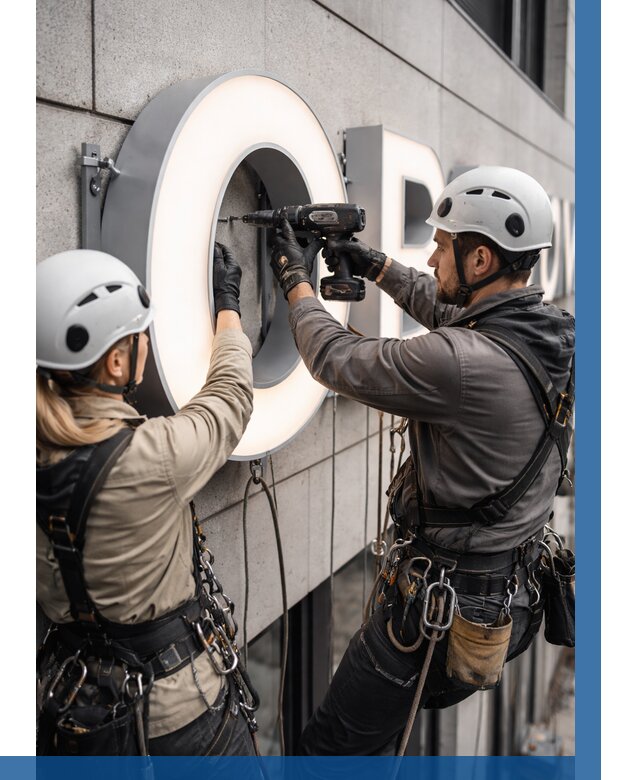 Монтаж световых букв в Железногорске от 3101 р. под ключ ВЫСОТНИК-Жлр