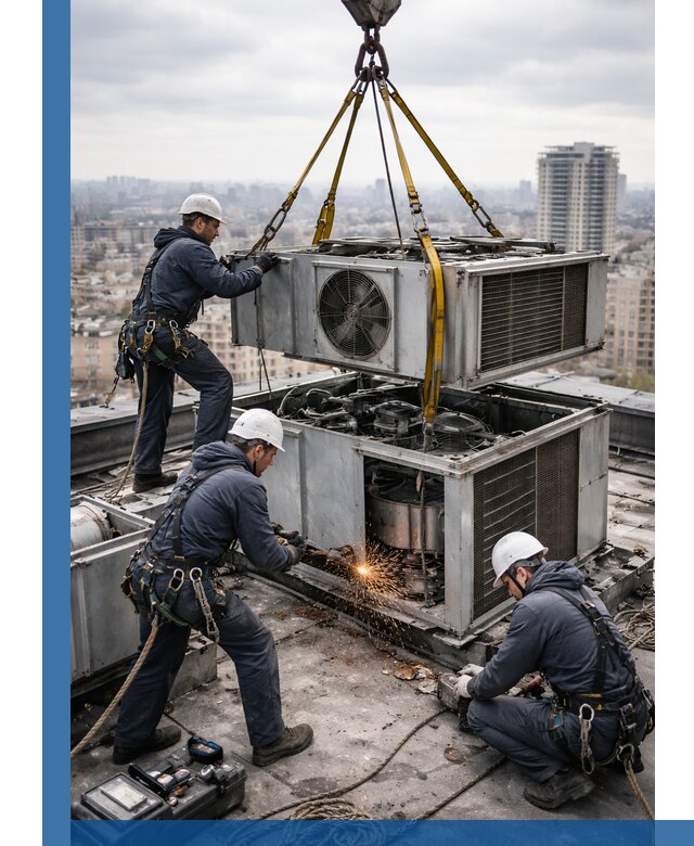 Демонтаж крышной установки в Железногорске любой сложности