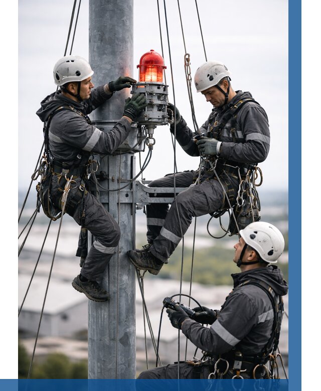 Монтаж заградительных огней в Железногорске от 8786 р. | ВЫСОТНИК-Жлр