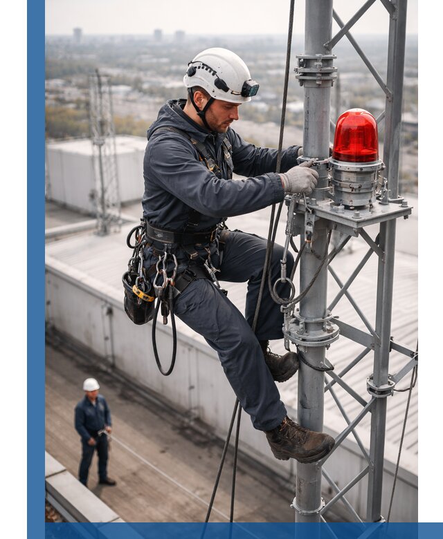 Монтаж заградительных огней и обслуживание объектов в Железногорске